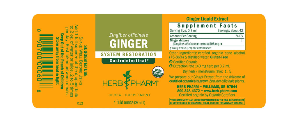 Herb Pharm® Ginger - 1 oz - Christopher's Herb Shop