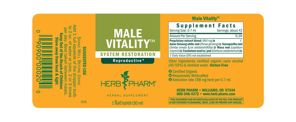 Herb Pharm® Male Vitality™ - 1 oz - Christopher's Herb Shop