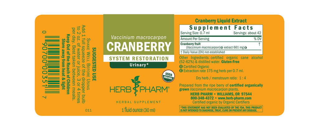 Herb Pharm® Cranberry - 1 oz - Christopher's Herb Shop