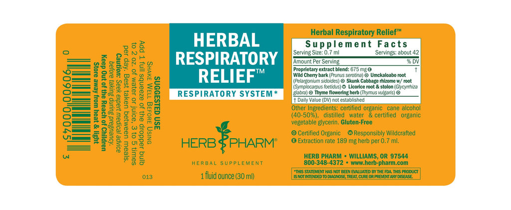 Herb Pharm® Herbal Respiratory Relief™ - 1oz - Christopher's Herb Shop